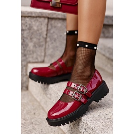 Zapatos Mujer Con Tiras Charol Terione Burdeos rojo 6