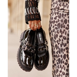 Zapatos De Mujer Con Tiras Terione Charol Negro 11