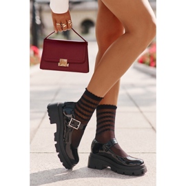 Zapatos mujer charol con hebilla, Negro Plikuria 4