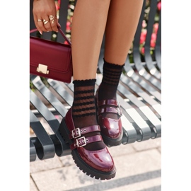 Zapatos Mujer Con Tiras Charol Terione Burdeos rojo 2