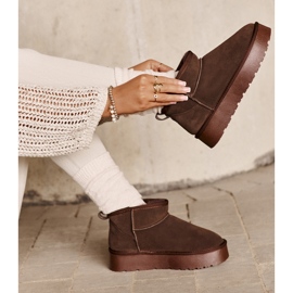 Botas de nieve Nucca marrones bajas de gamuza de moda marrón 11