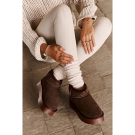 Botas de nieve Nucca marrones bajas de gamuza de moda marrón 9