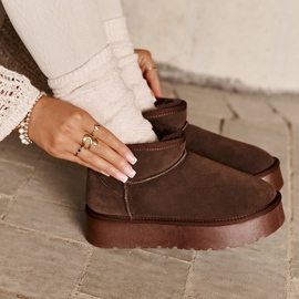 Botas de nieve Nucca marrones bajas de gamuza de moda marrón 10