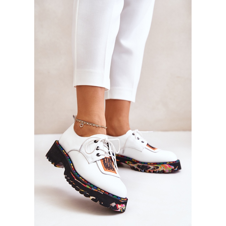 Zapatos Mujer Piel Con Cordones Artiker 55C0500 Blanco 1