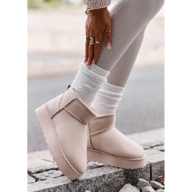 Botas de nieve con plataforma y forro de pelo para mujer, beige claro Xamella 8