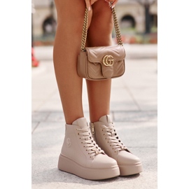 Zapatillas Altas Mujer Piel con Plataforma Vinceza 66707 Beige 9