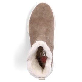 Botines de mujer de piel impermeables, botas de nieve beige Rieker M6050-64 2