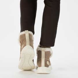 Botines de mujer de piel impermeables, botas de nieve beige Rieker M6050-64 7