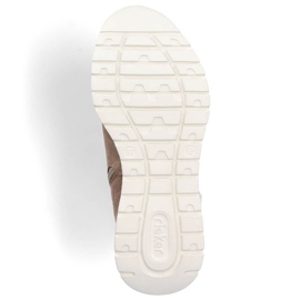 Botines de mujer de piel impermeables, botas de nieve beige Rieker M6050-64 9