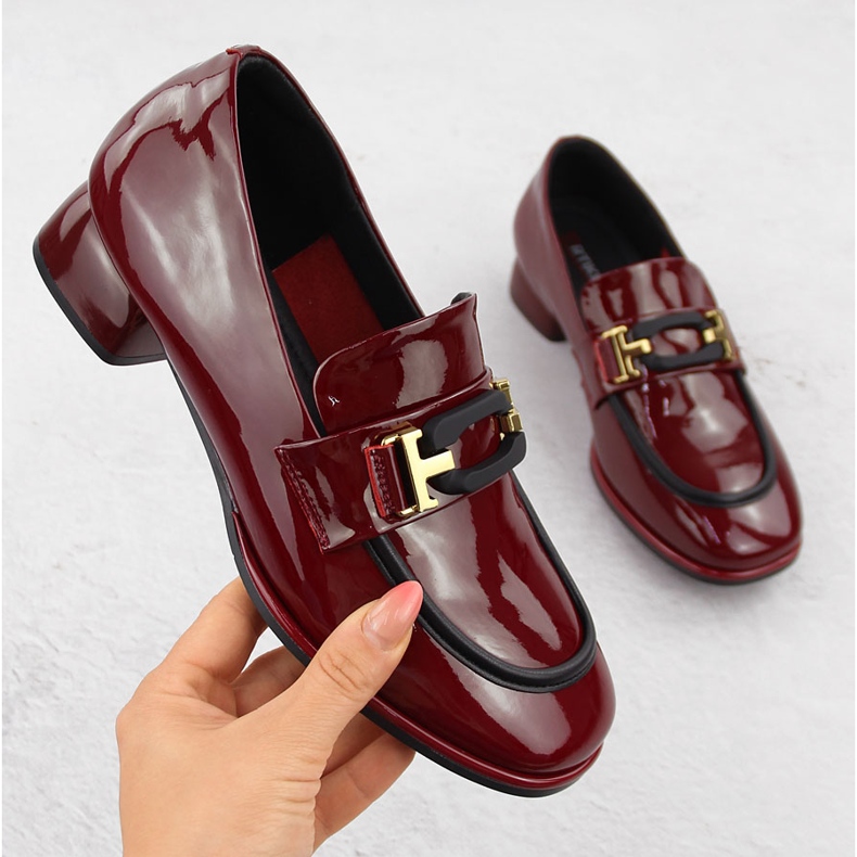 Zapatos señores mujer piel, burdeos, Artiker 55C0103 rojo 1