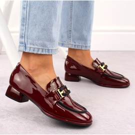 Zapatos señores mujer piel, burdeos, Artiker 55C0103 rojo 6