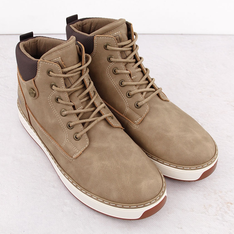 Zapatillas altas de hombre marrones Big Star OO174560 beige 2
