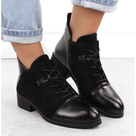 M. DASZYŃSKI Botines negros con aislamiento de ante para mujer M.Daszyński MR2458-7 6