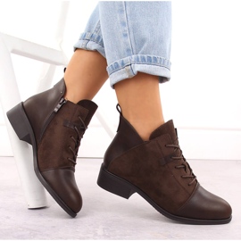 M. DASZYŃSKI Botines aislantes de ante marrón para mujer M.Daszyński MR2458-7 4