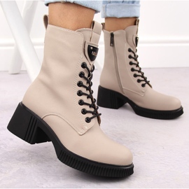 Botines mujer piel beige Vinceza 66671 5