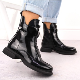 Botas de mujer en charol, negro, Vinceza 66678 4