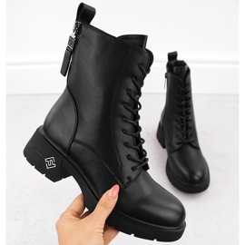 Botas trabajadoras de piel para mujer, color negro, Vinceza 66683 1
