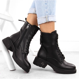 Botas trabajadoras de piel para mujer, color negro, Vinceza 66683 4