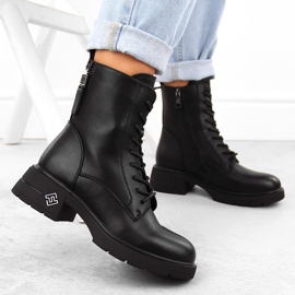 Botas trabajadoras de piel para mujer, color negro, Vinceza 66683 5