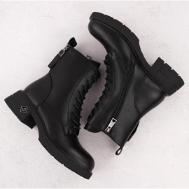 Botas trabajadoras de piel para mujer, color negro, Vinceza 66683 3