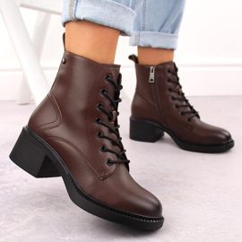 Botines mujer piel marrón Vinceza 66722 5