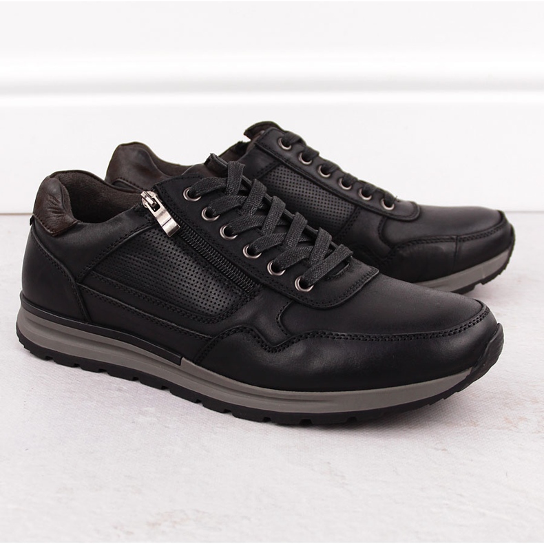 Zapatos informales de piel para hombre, negro, T.Sokolski J24-72 1