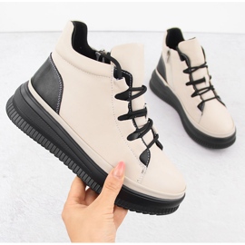 Botas de mujer de piel con aislamiento, beige, Artiker 55C1051 1