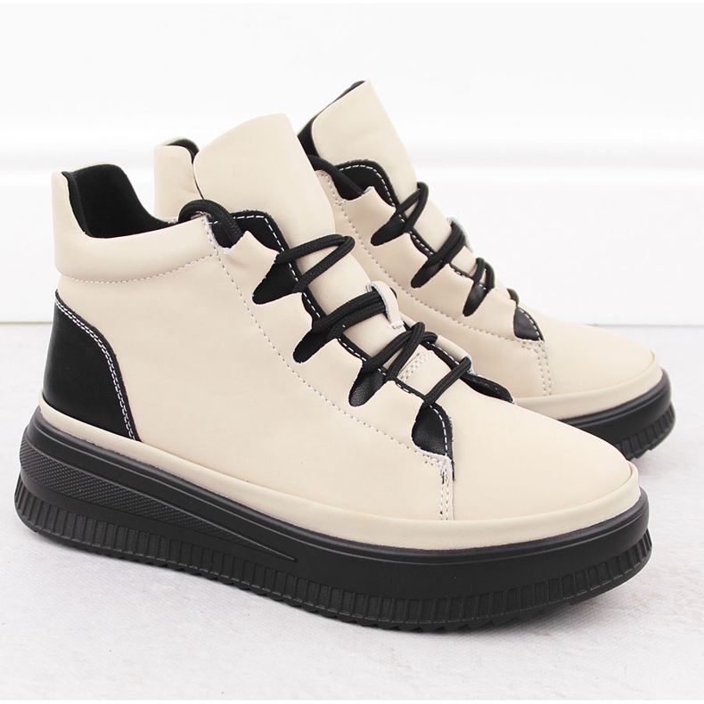 Botas de mujer de piel con aislamiento, beige, Artiker 55C1051 2 Botas de mujer de piel con aislamiento, beige, Artiker 55C1051 2