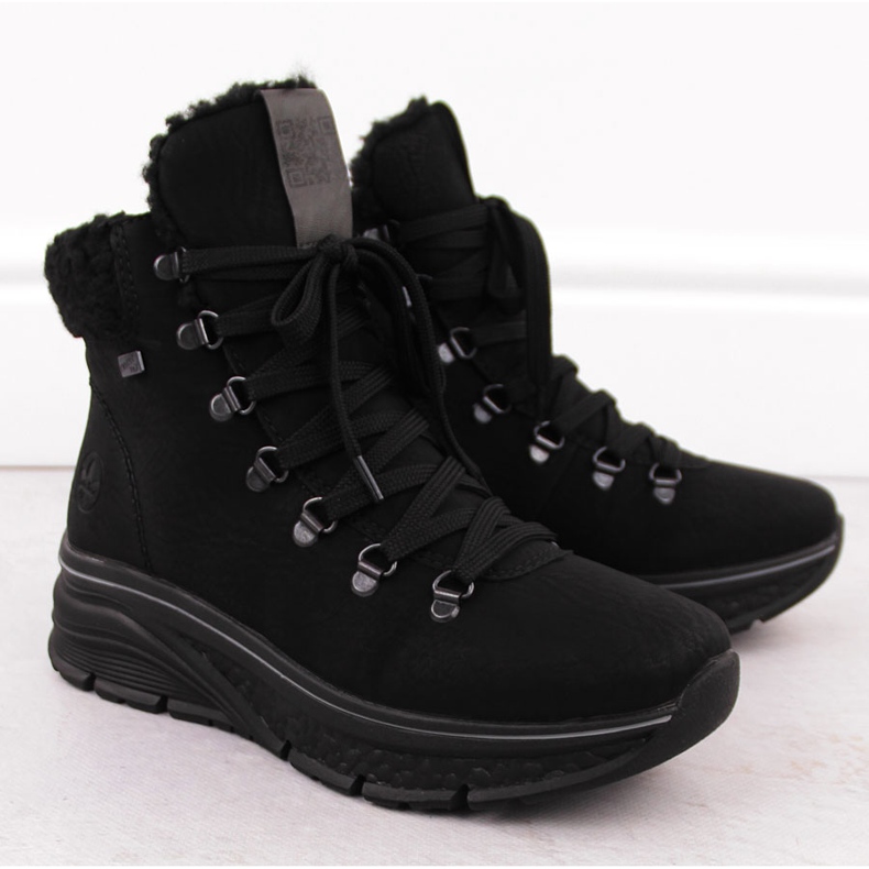 Botas impermeables con aislamiento para mujer, negras Rieker 48034-00 negro 2 Botas impermeables con aislamiento para mujer, negras Rieker 48034-00 negro 2