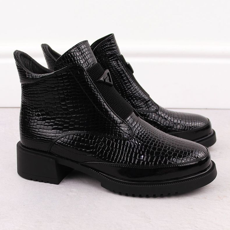 Botines de mujer en charol, negro, Filippo DBT6663 2