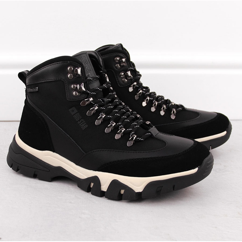 Botas de hombre de piel impermeables, negras Big Star OO174182 negro 1 Botas de hombre de piel impermeables, negras Big Star OO174182 negro 1