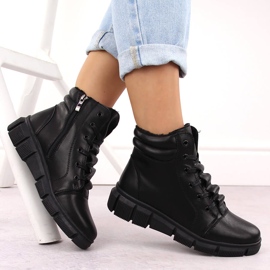 Botas de mujer de piel con plataforma, negras, T.Sokolski Z24-335 negro 4