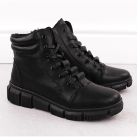 Botas de mujer de piel con plataforma, negras, T.Sokolski Z24-335 negro 2