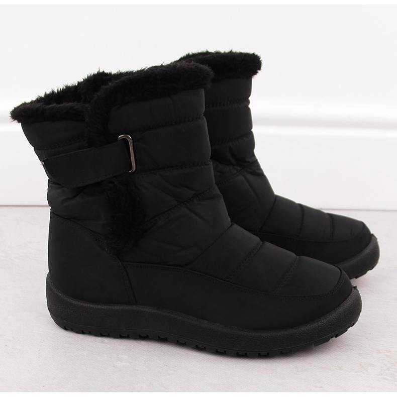 Botas de nieve de mujer Filo Donna Z24-50 negras con pelo negro 2
