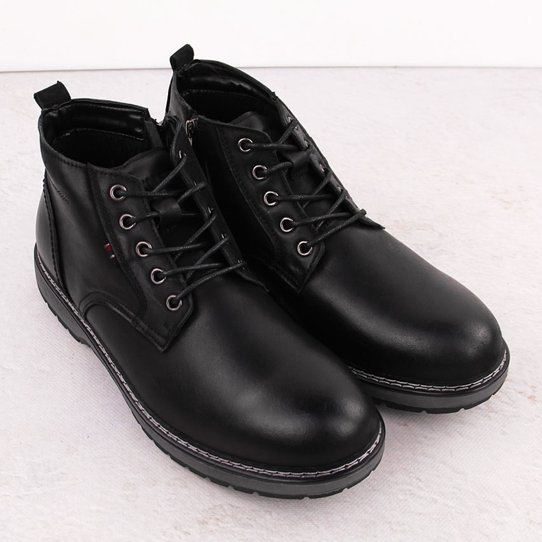 Botas de cuero con aislamiento para hombre, negras, T.Sokolski Z24-433 negro 2 Botas de cuero con aislamiento para hombre, negras, T.Sokolski Z24-433 negro 2