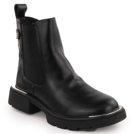 Botines Chelsea de piel para mujer, negro Goe OO2N4147 4
