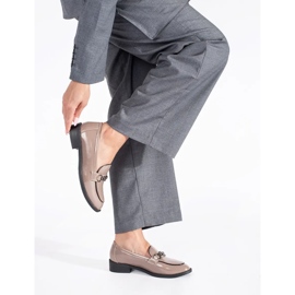 Goodin Mocasines de mujer charol beige 4