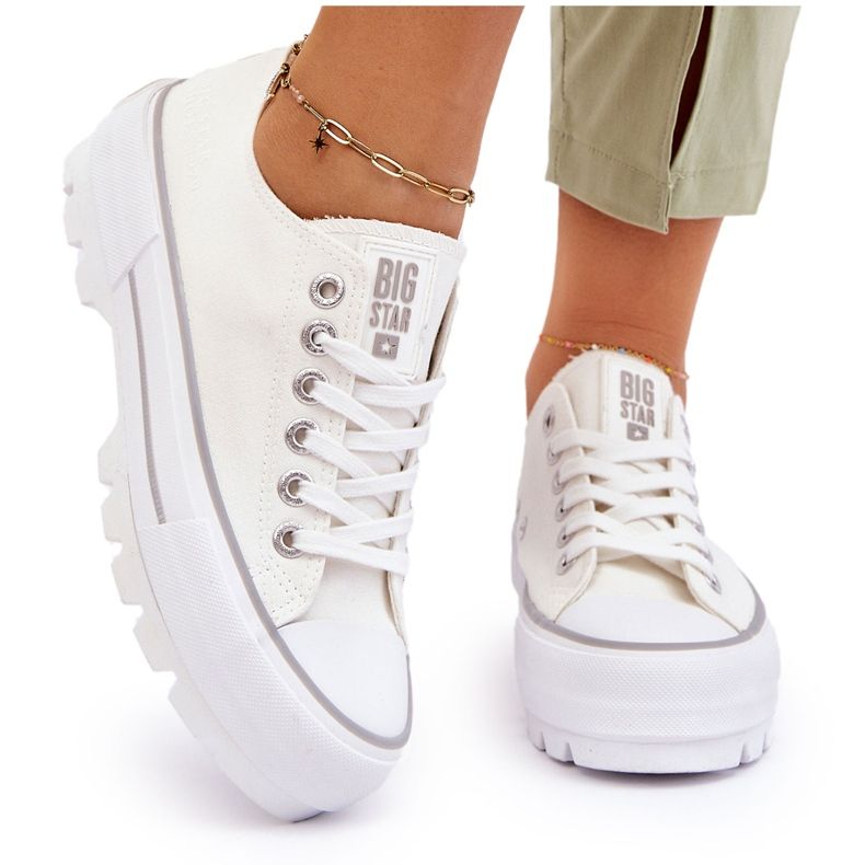 Deportivas Tejido Plataforma Big Star LL274150 Blanco 4