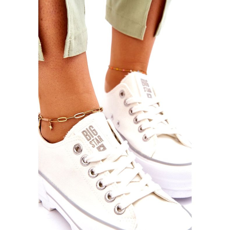 Deportivas Tejido Plataforma Big Star LL274150 Blanco 2