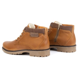 Polbut Zapatos de invierno para hombre, piel, botines aislantes J35S, marrón camel 5