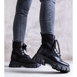 Botines negros con parte superior flexible de Zogba 1 Botines negros con parte superior flexible de Zogba 1