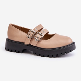 Zapatos Mujer Con Tiras Piel Ecológica Beige Terione 4