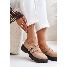 Zapatos Mujer Con Tiras Piel Ecológica Beige Terione 6