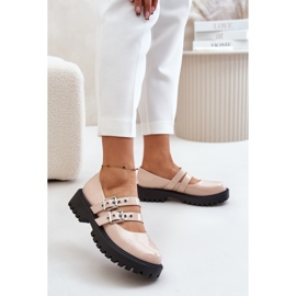 Zapatos Mujer Con Tiras Charol Beige Terione 2