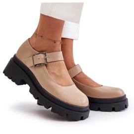 Zapatos de mujer beige con hebilla Plikuria 9