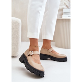 Zapatos de mujer beige con hebilla Plikuria 2