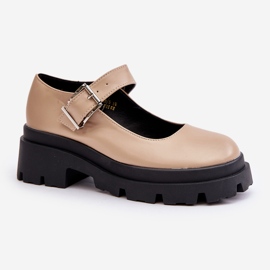 Zapatos de mujer beige con hebilla Plikuria 4