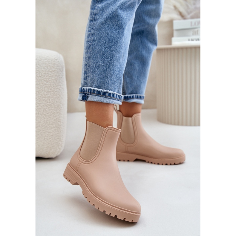 Botas de agua para mujer con inserciones elásticas, beige Ciariel 2