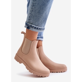 Botas de agua para mujer con inserciones elásticas, beige Ciariel 1