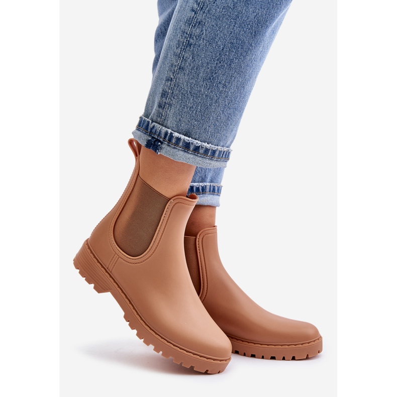 Botas de agua para mujer con inserciones elásticas, marrón Ciariel beige 1 Botas de agua para mujer con inserciones elásticas, marrón Ciariel beige 1